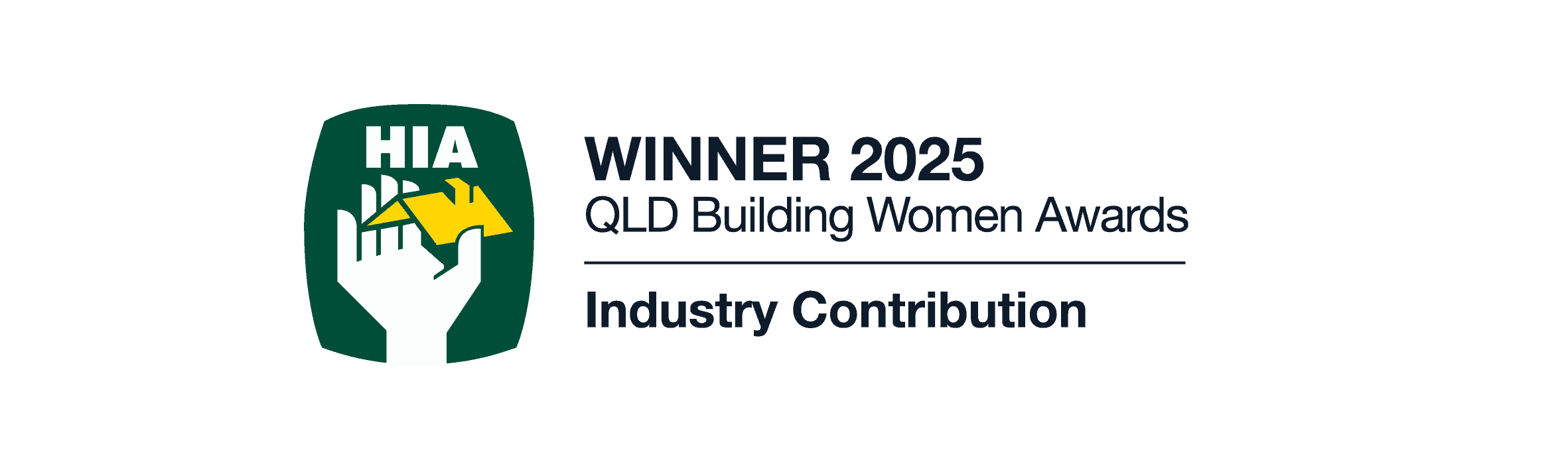 HIA logo for the 2025 QLD Building Women Awards winner - Industry Contribution category